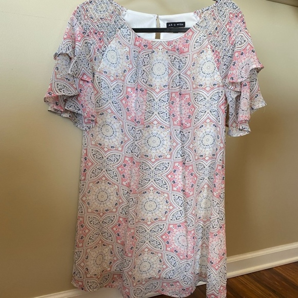 As U Wish Paisley Floral Chiffon Dress